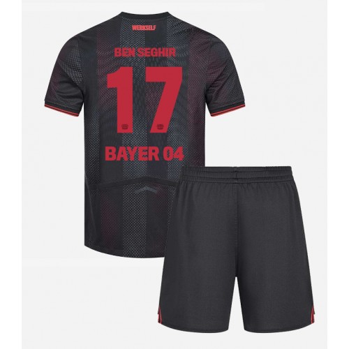 Stroje piłkarskie Bayer Leverkusen Eliesse Ben Seghir #17 Koszulka Podstawowej dla dzieci 2025-26 Krótki Rękaw (+ szorty)